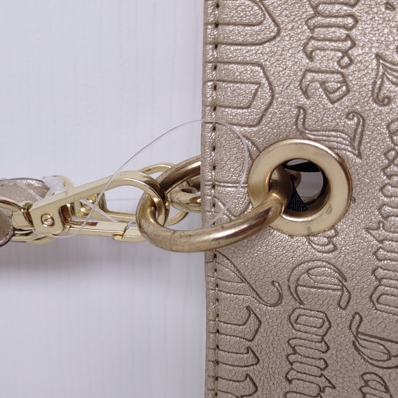 NWT Juicy Couture Word Play Gold Embossed Metallic Tote Bag - Picture 14 of 16